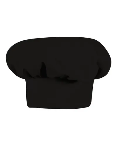 Chef Designs HP60 Chef Hat in Solid Black — blank cap, front view