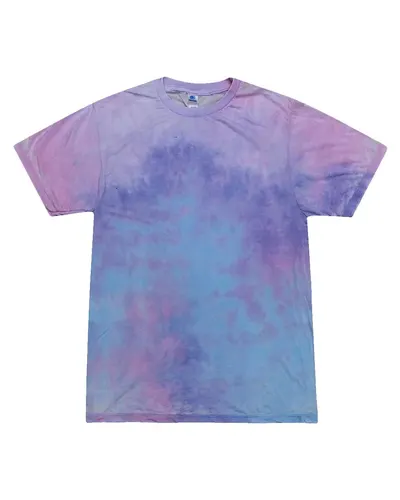 Colortone 1090 Unisex Festival Tie-Dyed Burnout T-Shirt in Cotton Candy — blank t-shirt, front view
