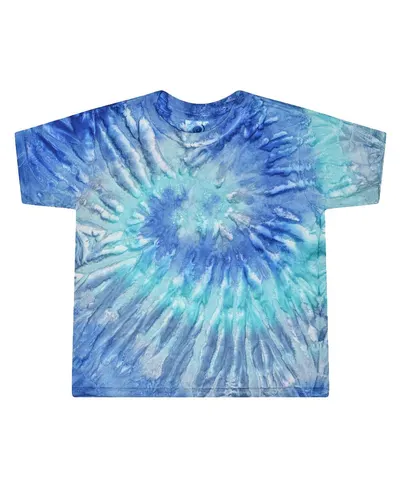 Colortone 1160 Toddler Tie-Dyed T-Shirt in Blue Jerry — blank t-shirt, front view