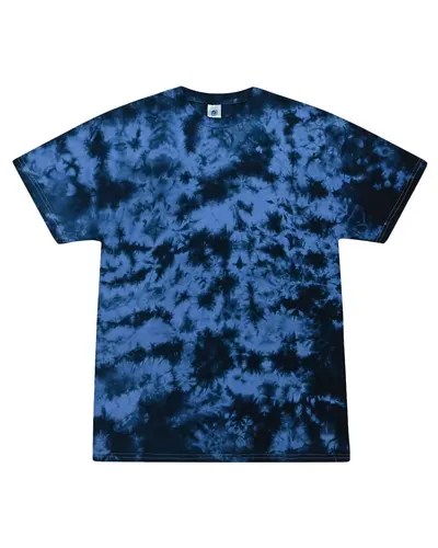 Colortone 1390Y Youth Crystal Wash T-Shirt in Crystal Navy/ Columbia — blank t-shirt, front view
