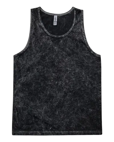 Colortone 3300 Unisex Mineral Wash Tank Top in Mineral Black — blank tank top, front view