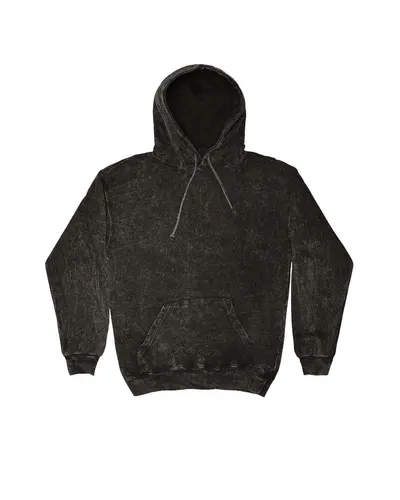 Colortone 8300 Unisex Mineral Wash Hooded Sweatshirt in Black — blank hooded sweatshirt, front view