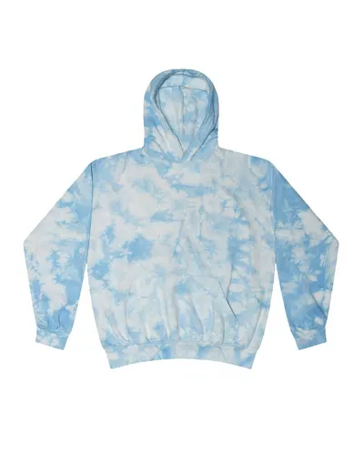Colortone 8790 Unisex Crystal Wash Hooded Sweatshirt in Crystal Baby Blue — blank hooded sweatshirt, front view