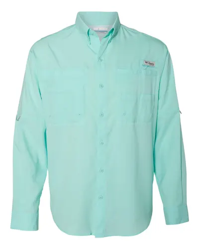 Columbia 128606 Men's PFG Tamiami™ II Fishing Shirt in Gulf Stream — blank garment, front view