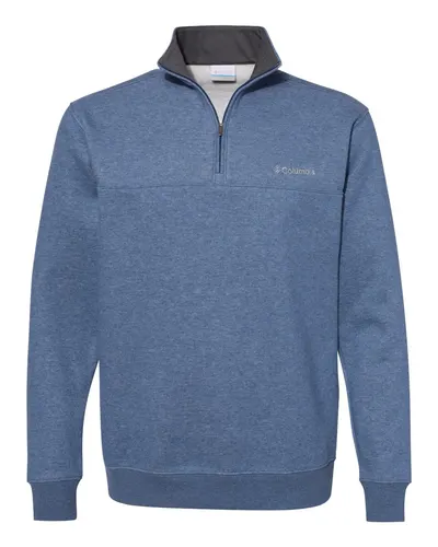 Columbia 141162 Men's Hart Mountain™ Half-Zip Sweatshirt in Carbon Heather — blank crewneck sweatshirt, front view