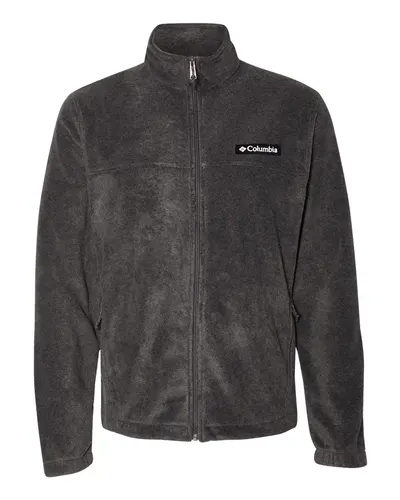 Columbia 147667 Men's Steens Mountain™ Fleece 2.0 Full-Zip Jacket in Charcoal Heather — blank jacket, front view