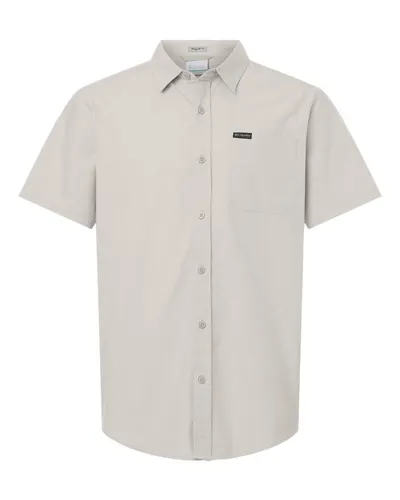 Columbia 199080 Men's Rapid Rivers™ Novelty Short Sleeve Shirt in Dark Stone — blank garment, front view