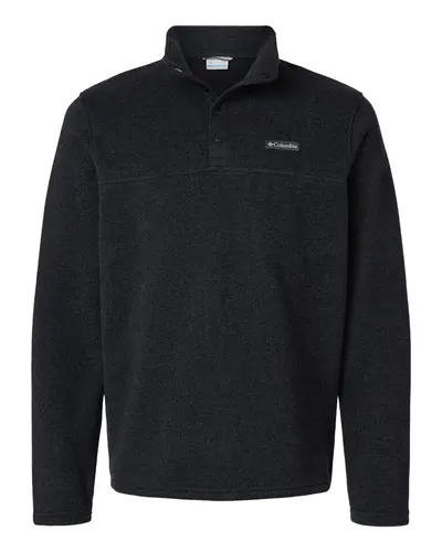 Columbia 209573 Men's Alto Pass™ Fleece Half-Snap Pullover in Black — blank fleece pullover, front view