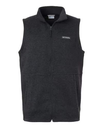 Columbia 209575 Men's Alto Pass™ Fleece Vest in Black — blank jacket, front view