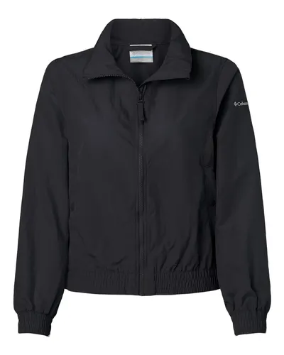 Columbia 211658 Women's Time Is Right™ II Windbreaker in Black — blank jacket, front view