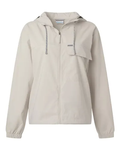 Columbia 212428 Women's Skien Valley™ Hooded Lightweight Jacket in Dark Stone — blank hooded sweatshirt, front view
