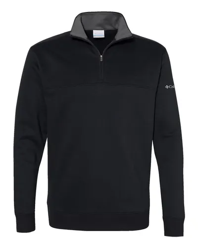 Columbia 212475 Men's Hart Mountain™ II Half-Zip Pullover in Black — blank garment, front view