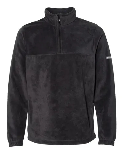 Columbia 212486 Men's Steens Mountain™ Fleece Half-Zip Pullover in Black — blank fleece pullover, front view