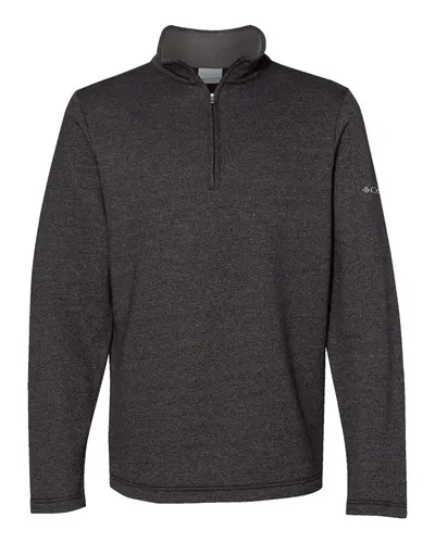 Columbia 212487 Men's Great Hart Mountain™ III Half-Zip Pullover in Black Heather — blank garment, front view