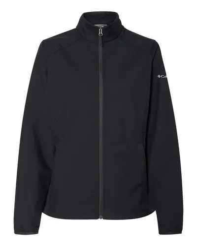 Columbia 212493 Women’s Kruser Ridge™ Soft Shell Jacket in Black — blank jacket, front view