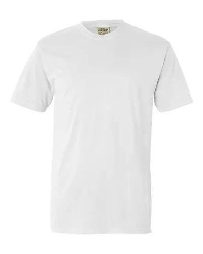 Comfort Colors 4017 Unisex Garment-Dyed Lightweight T-Shirt in White — blank t-shirt, front view