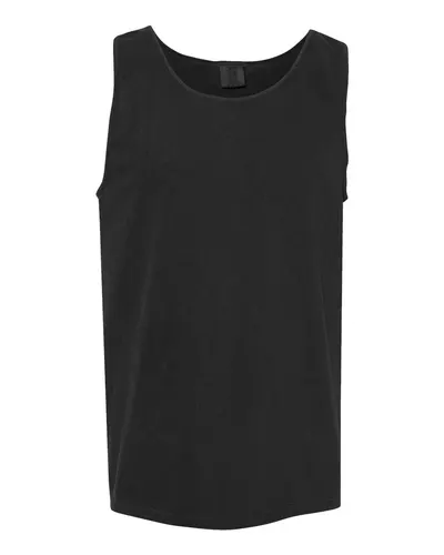 Comfort Colors 9360 Unisex Garment-Dyed Heavyweight Tank Top in Black — blank tank top, front view