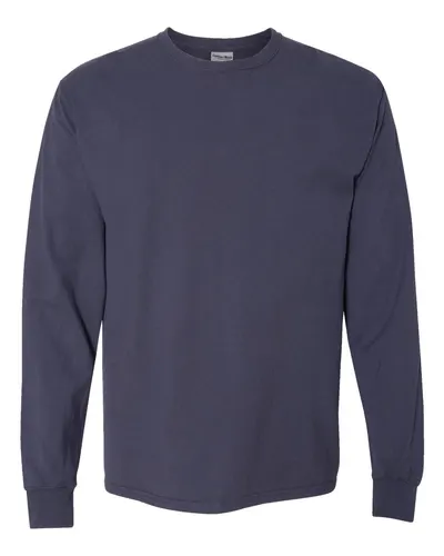 ComfortWash by Hanes GDH200 Unisex Garment-Dyed Long Sleeve T-Shirt in Anchor Slate — blank long sleeve tee, front view