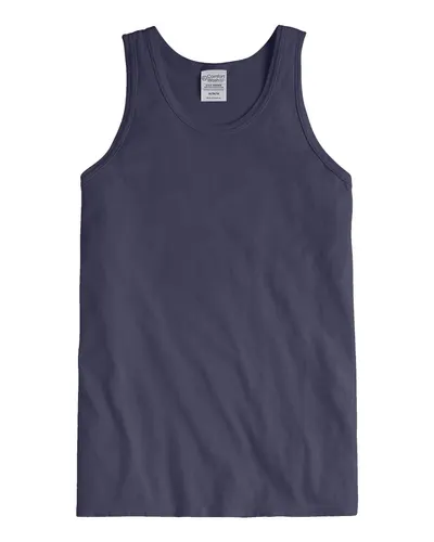 ComfortWash by Hanes GDH300 Unisex Garment-Dyed Unisex Tank Top in Anchor Slate — blank tank top, front view