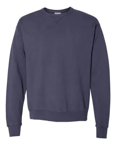 ComfortWash by Hanes GDH400 Unisex Garment-Dyed Crewneck Sweatshirt in Anchor Slate — blank crewneck sweatshirt, front view