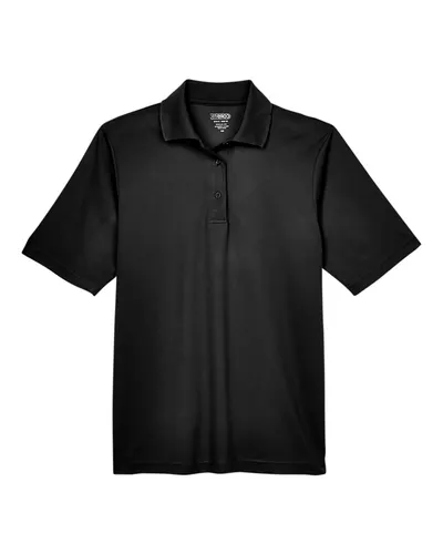 CORE365 88181T Men's Tall Origin Performance Piqué Polo in Black — blank polo, front view