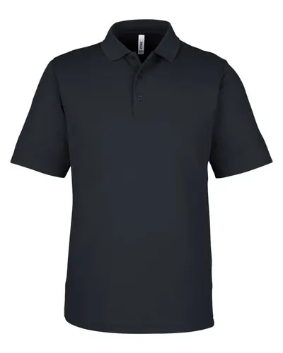 CORE365 CE104 Men's Market Snag Protect Mesh Polo in Black — blank polo, front view