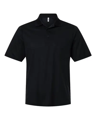 CORE365 CE108P Men's Nova Performance Pique Pocket Polo in Black — blank polo, front view