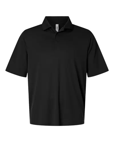 CORE365 CE108T Men's Tall Nova Performance Pique Polo in Black — blank polo, front view