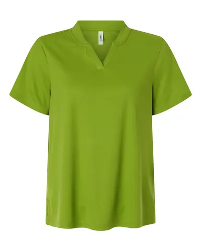 CORE365 CE108W Women's Nova Performance Pique Polo in Acid Green — blank polo, front view