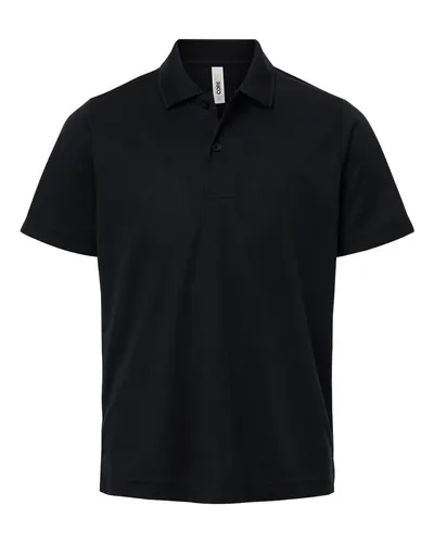CORE365 CE108Y Youth Nova Performance Pique Polo in Black — blank polo, front view