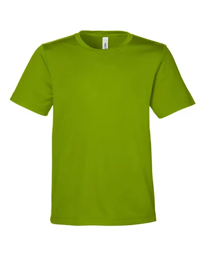 CORE365 CE10Y Youth Capital Performance T-Shirt in Acid Green — blank t-shirt, front view