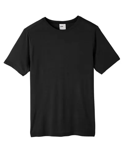 CORE365 CE111T Unisex Tall Fusion ChromaSoft™ Performance T-Shirt in Black — blank t-shirt, front view