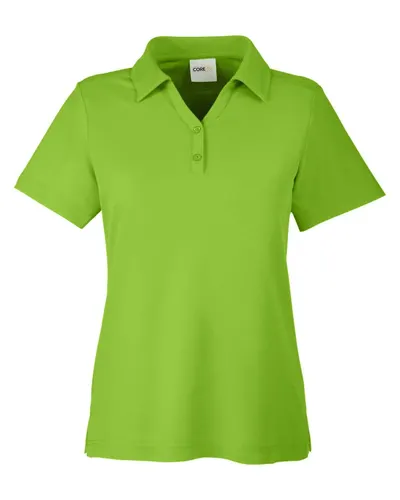 CORE365 CE112W Women's Fusion ChromaSoft™ Pique Polo in Acid Green — blank polo, front view