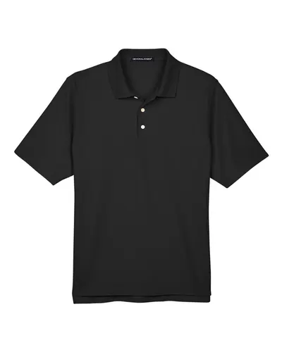 Devon & Jones DG150 Men's DRYTEC20™ Performance Polo in Black — blank polo, front view