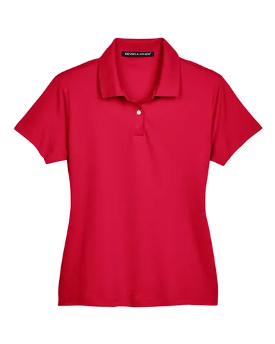 Devon & Jones DG200W Women's Pima-Tech™ Jet Piqué Polo in Red — blank polo, front view