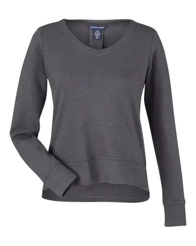Devon & Jones DG482W Women's New Classics® Charleston Pullover in Black Melange — blank garment, front view