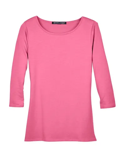 Devon & Jones DP192W Women's Perfect Fit™ Ballet Bracelet-Length Knit Top in Charity Pink — blank garment, front view