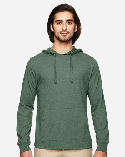 econscious EC1085 Unisex Eco Jersey Pullover Hooded Long Sleeve T-Shirt in Asparagus — blank hooded sweatshirt, front view