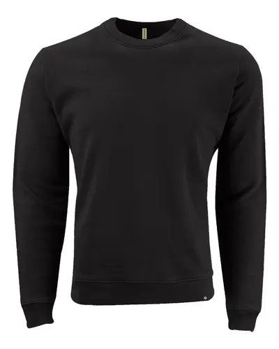 econscious EC5200 Unisex Motion Crewneck Sweatshirt in Black — blank crewneck sweatshirt, front view