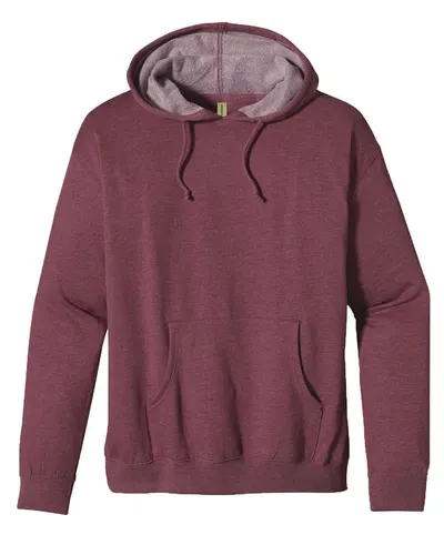econscious EC5570 Unisex Heathered Hooded Sweatshirt in Berry — blank hooded sweatshirt, front view