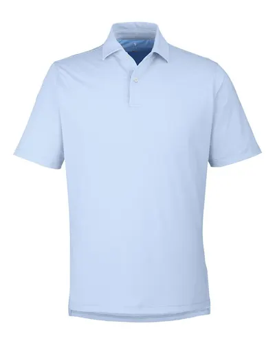 Fairway & Greene I11526 Men's USA Made Mini Stripe Tech Polo in Bluff — blank polo, front view