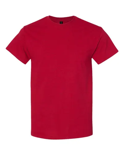 Gildan 5000 Unisex Heavy Cotton™ T-Shirt in Antique Cherry Red — blank t-shirt, front view