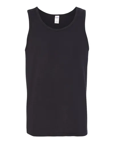 Gildan 5200 Unisex Heavy Cotton™ Tank Top in Black — blank tank top, front view