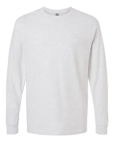 Gildan 5400 Unisex Heavy Cotton™ Long Sleeve T-Shirt in Ash — blank long sleeve tee, front view