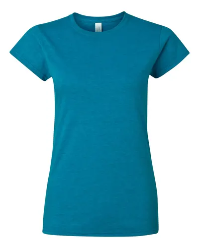 Gildan 64000L Women's Softstyle® T-Shirt in Antique Sapphire — blank t-shirt, front view