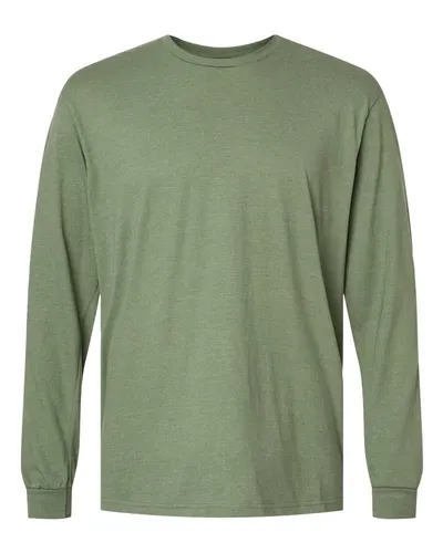 Gildan 64440CVC Unisex Softstyle® CVC Long Sleeve T-Shirt in Cactus — blank long sleeve tee, front view