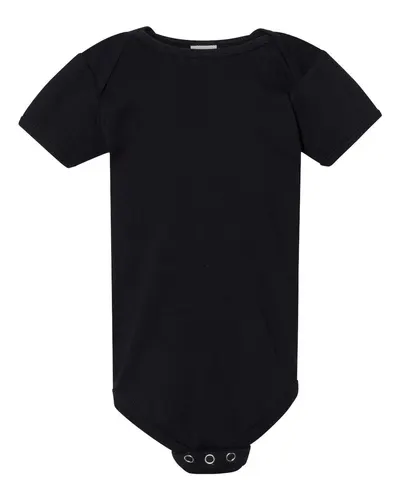 Gildan 64ZEE Infant Softstyle® One Piece in Black — blank garment, front view