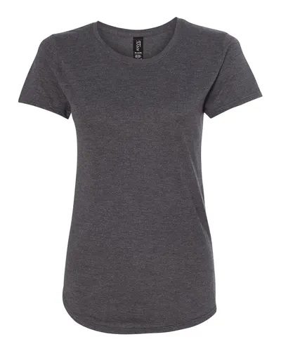 Gildan 6750L Women's Softstyle® Triblend T-Shirt in Dark Heather — blank t-shirt, front view