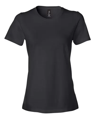 Gildan 880 Women's Softstyle® Lightweight T-Shirt in Black — blank t-shirt, front view