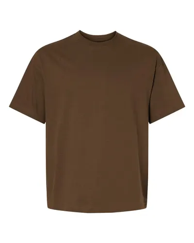 Hanes 5180R Unisex Beefy-T® Retro Street T-Shirt in Army Brown — blank t-shirt, front view